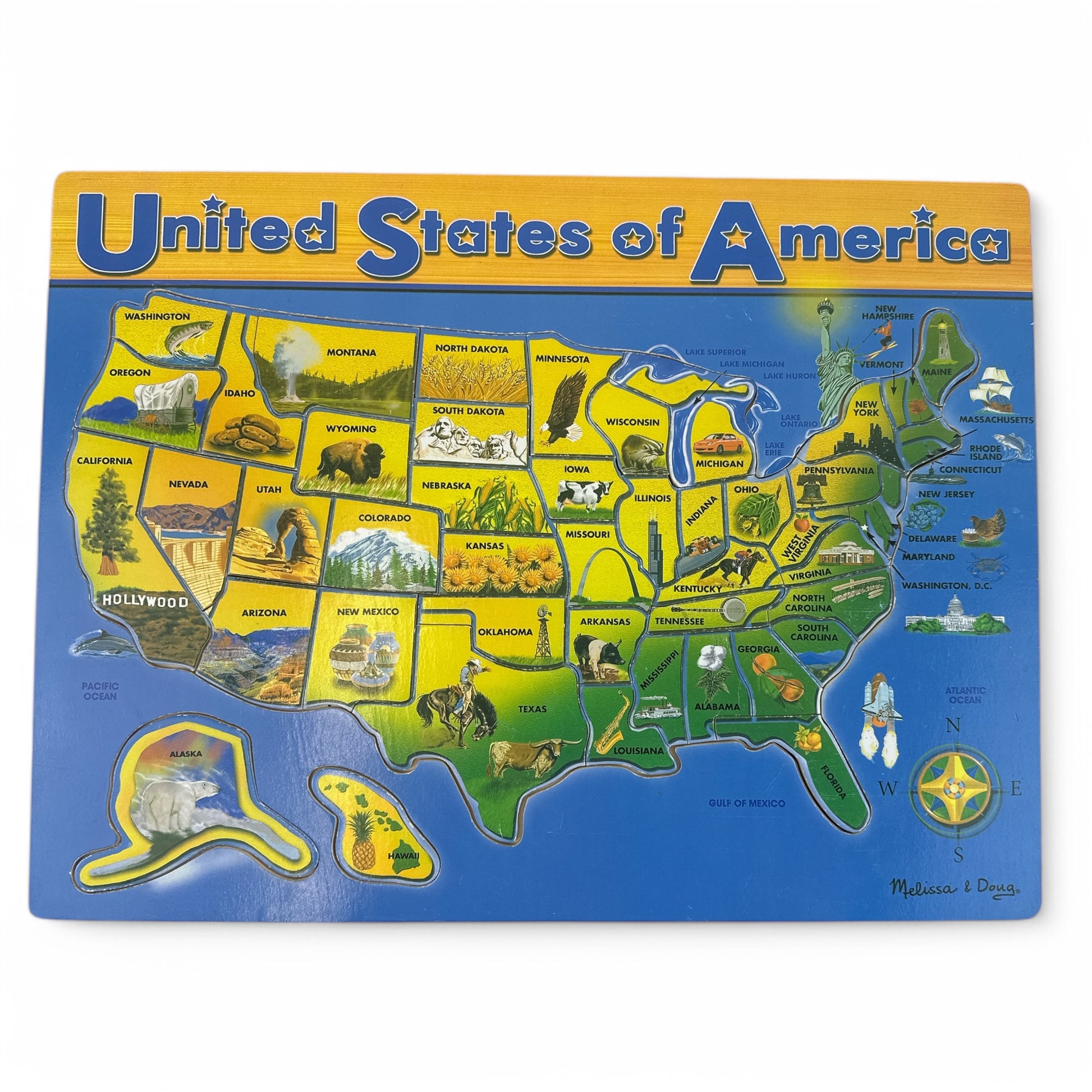 USA Map Wooden Puzzle