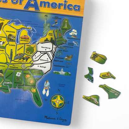 USA Map Wooden Puzzle