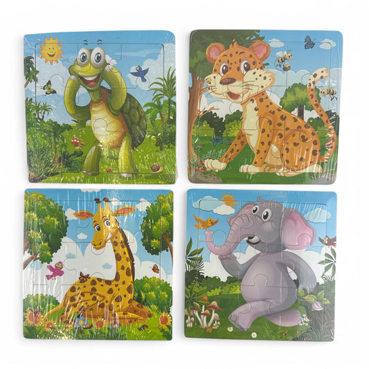 Wooden 9-Piece Puzzles for Toddler 4-Pack