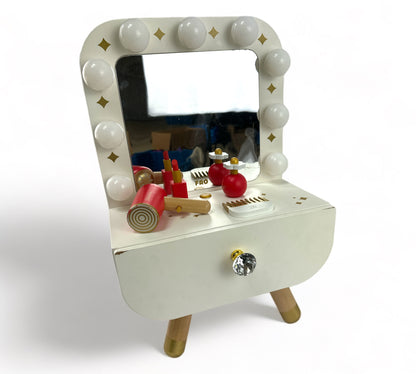 Wooden Vanity and Makeup Play Set