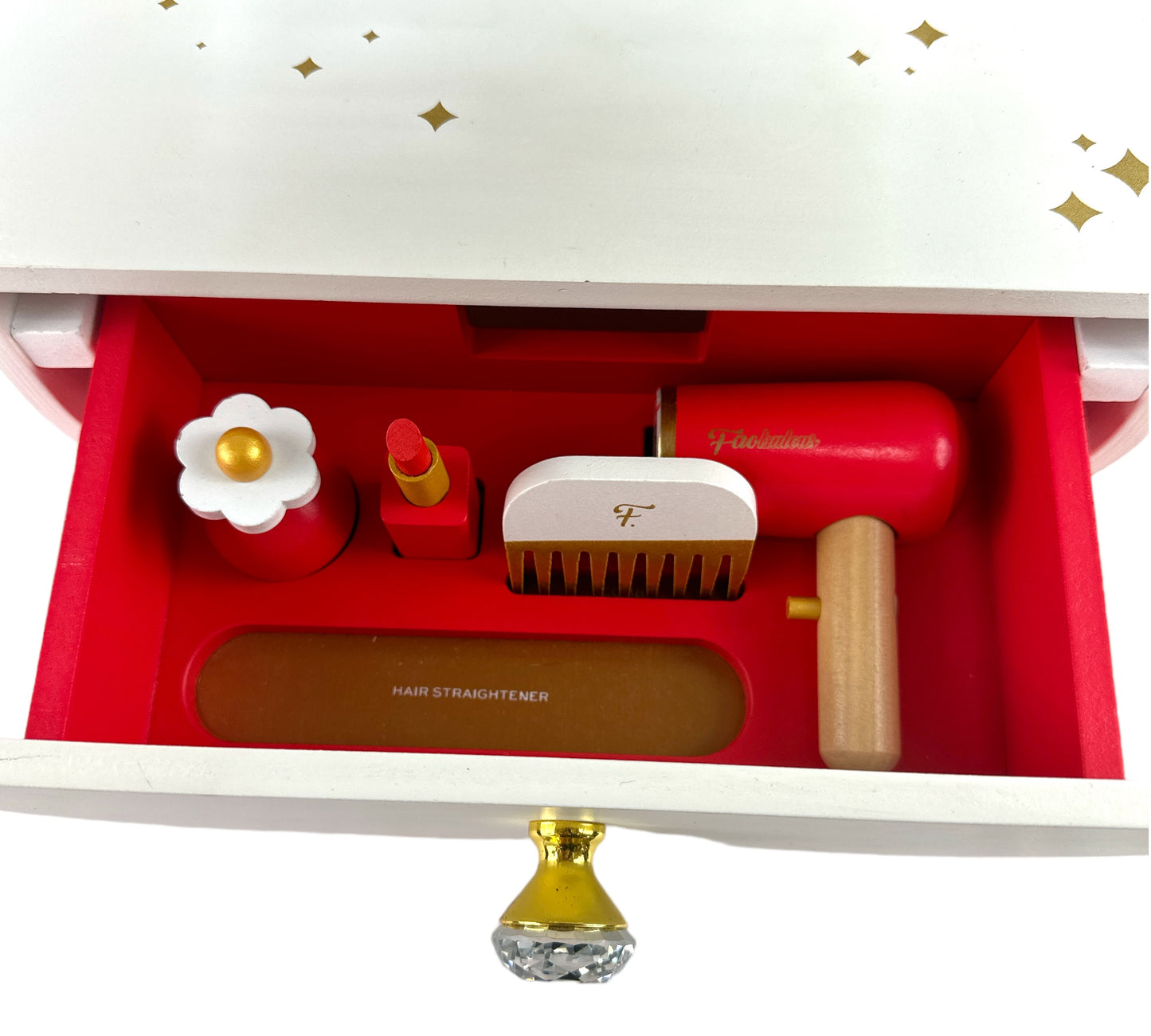 Wooden Vanity and Makeup Play Set