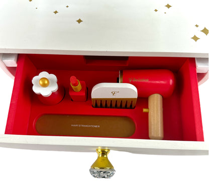 Wooden Vanity and Makeup Play Set