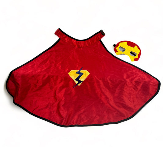 Super Hero Mask and Lightening Bolt Cape