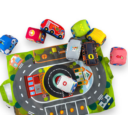 Car Toys and Playmat Storage Bag - City Vehicle