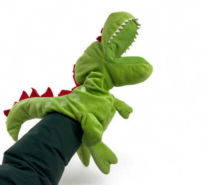 Plush Dinosaur Hand Puppet with Open Movable Mouth for Imaginative Play