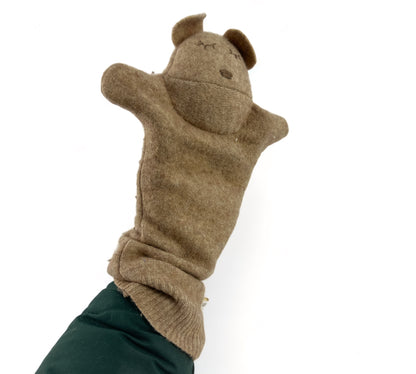 Bear Hand Puppet Made From Reclaimed Wool